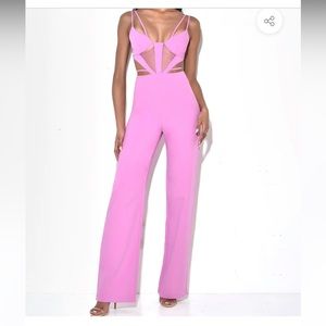 Miss Circle Neva Fuchsia Cutout Strappy Jumpsuit, Size XS, NWT